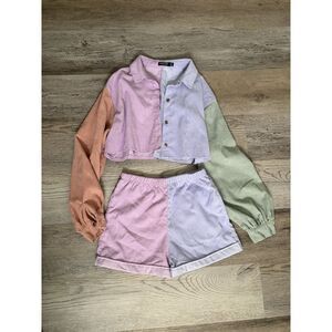 Nasty Gal Color Block Shorts set